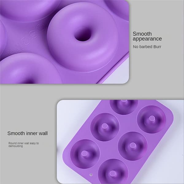Silikone Donutform, Nyhed, Non-Stick Donutforme til Donuts, Muffins, Bagels og Kager