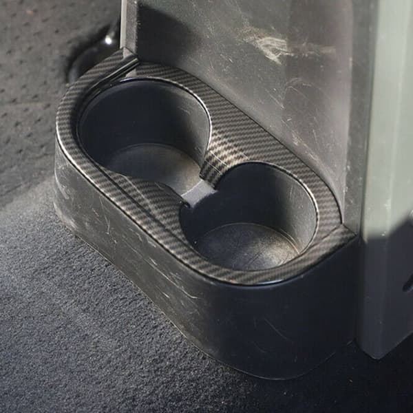 Kolfiber Mugghållare Panel Trim Cover för JK 2007-2010