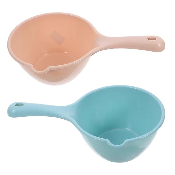 Water Scoop with Ergonomic Handle for Cooking and Cleaning in Bathroom and Kitchen, Blue, 2 pcs