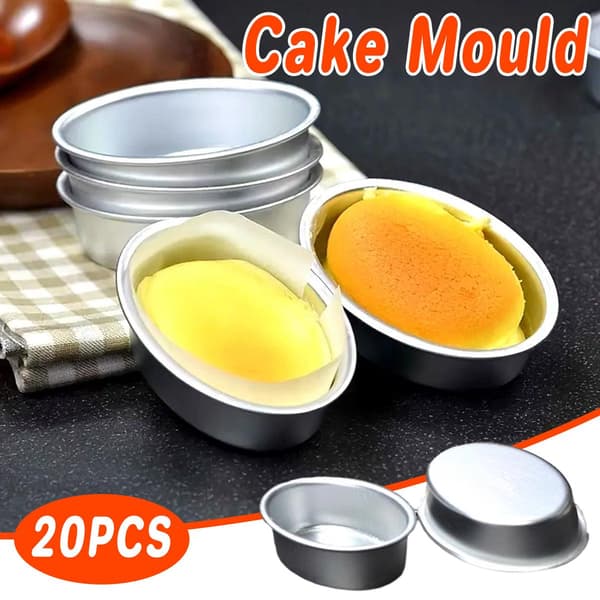 20 stk. ovale cheesecakeforme Non-stick bageplade til bagværk, kage, dessertfremstilling 4.75(24)