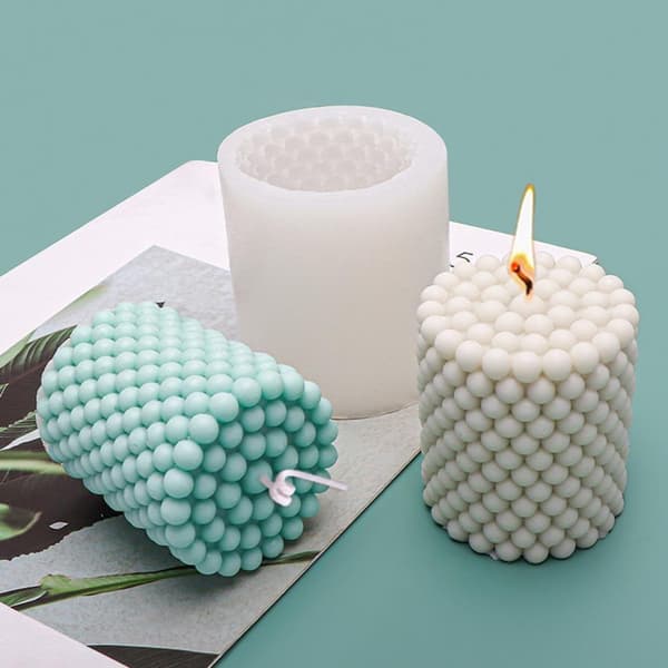 Støpeform for stearinlys - Silikon Vit white