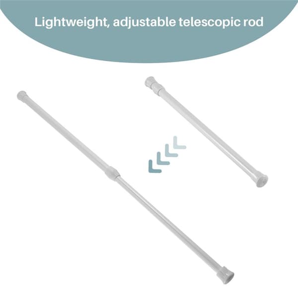 Teleskopisk duschstång Duschdraperistång Teleskopstång Stång Dusch Vit 30-50 cm