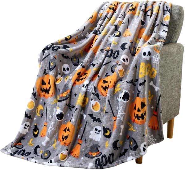 Halloween-tæppe af flannel, blødt og maskinvaskbart 100 x 130 cm C 100 X 130 Cm C