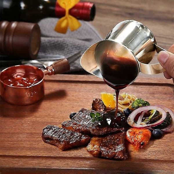 2 stk. 60 ml mælkekande i rustfrit stål, minikander til barista-cappuccino, espresso, fløde og sauce (60 ml)