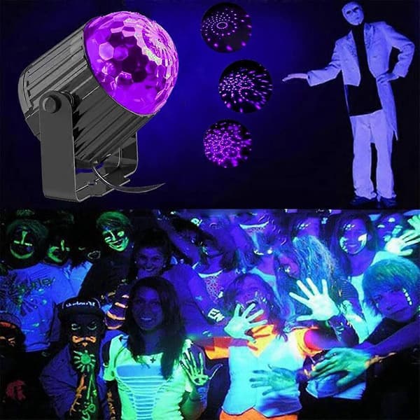 UV Sort Lys Ultraviolet DJ Diskokugle Scene Flood Sortlys til Glow Party Halloween Jul Dans Bar Fluorescerende Plakat 2 STK US stik