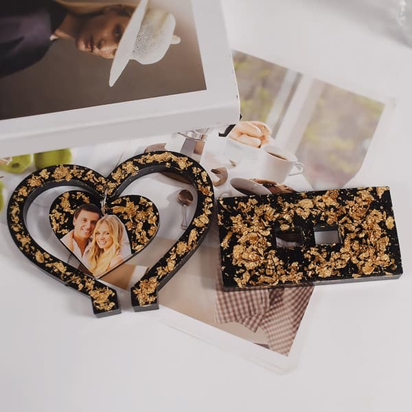 Fotoramme Harpiksformer Valentinsdagsgave Hjerteformet bilde Silikonform
