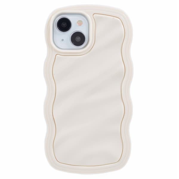 iPhone 15 Mobilcover Bølget Tekstur Beige