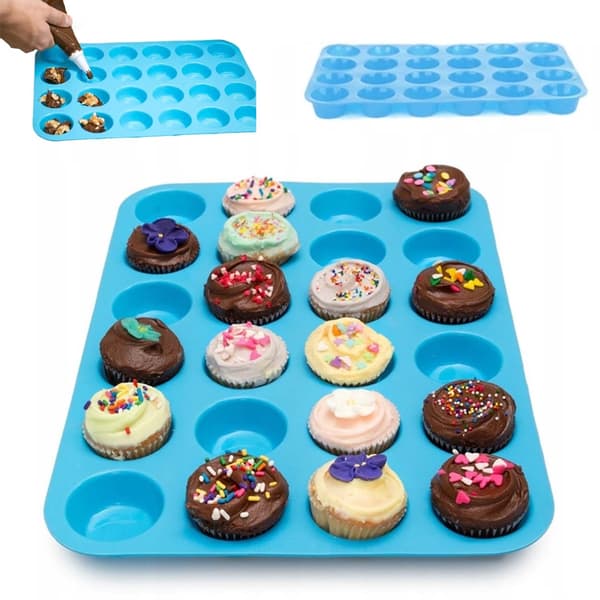 Muffinsform i silikon, 24 cupcakes eller bakverk