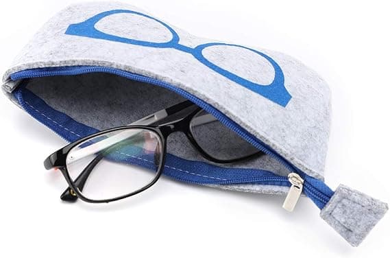 4-pack Portable Glasses Case Soft Felt Zip Pouch Eyeglasses Holder Makeup Storage Bag