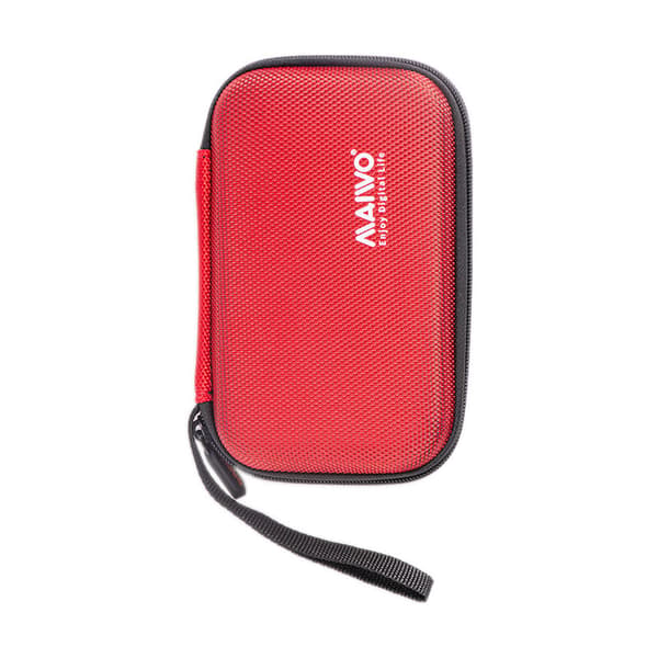 KT02 Portable Digital Mobile Hard Drive Storage Bag Shockproof and Drop-proof Protective Zipper Storage Bag Red