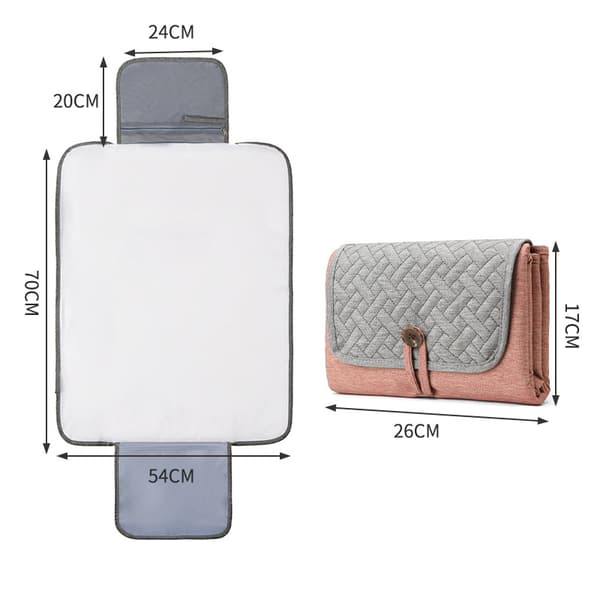 (A) Portable Changing Pad Baby Travel Changing Mat with Wipe Compartment