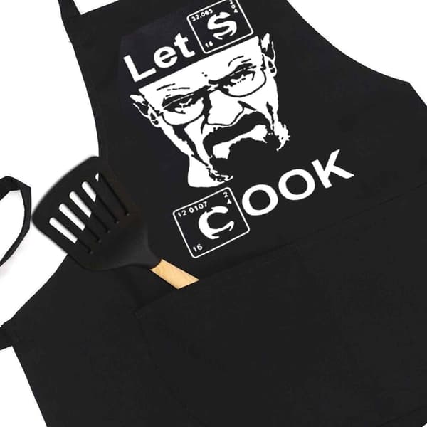 Funny Aprons for Men, BBQ Grilling Aprons for Men with Pockets, Machine Washable Chef Apron, Stain Resistant Thick and Soft Material, Adjustable