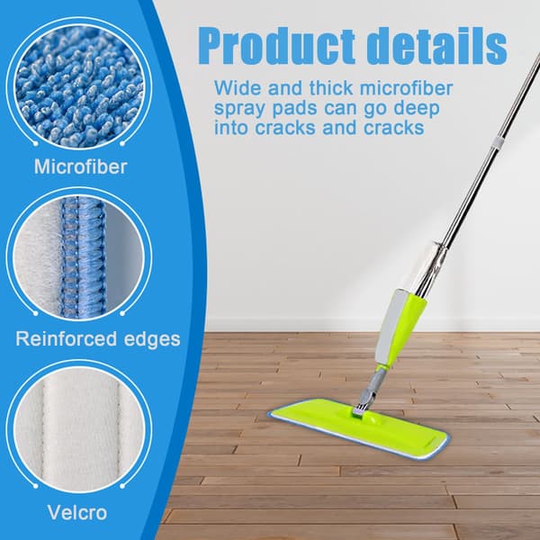 2 stk. Moppe Udskiftning, Udskiftningsrengøringsovertræk Moppe Udskiftningspuder, Mikrofiberspraymoppe til Spraymopper, 42 x 14 cm