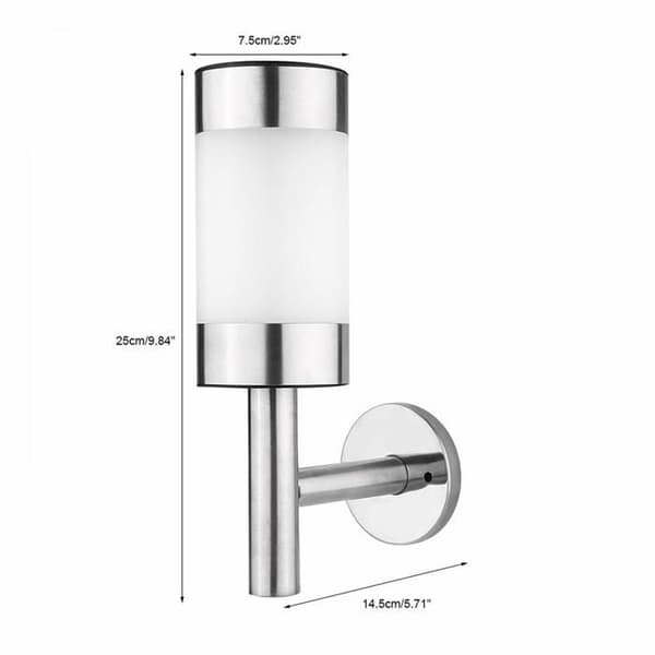 2-pak LED solcellevæglamper i rustfrit stål IP44 til have, indgang, hegn - 25 x 7,5 cm