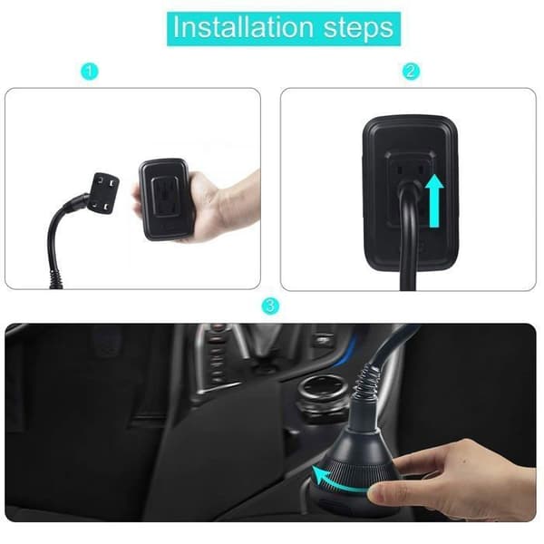 Biltelefonholder kopholder 8,4 cm - 1 stk., sort, 8,4 cm - smartphoneholder med fleksibel arm
