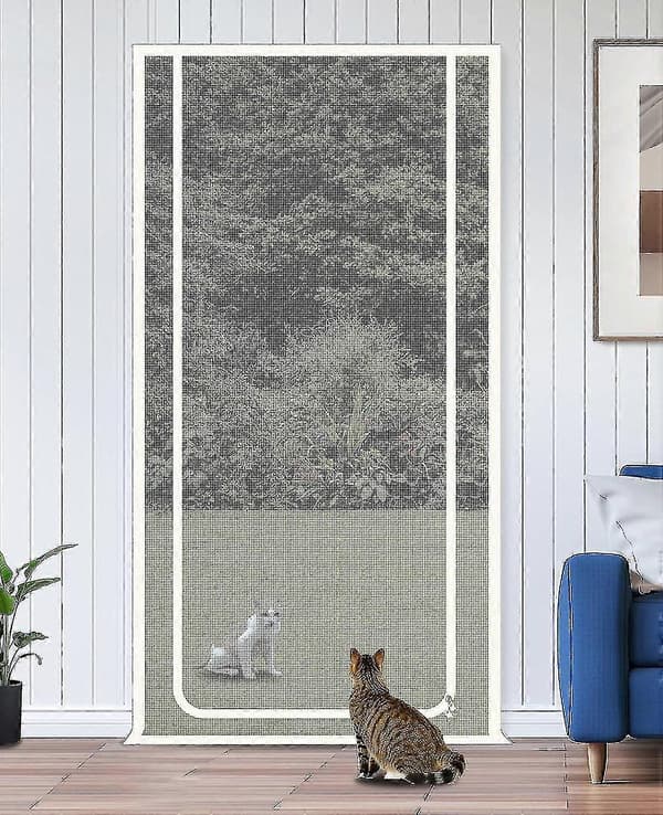 Kraftig kæledyrsnetdør passer til dørstørrelse 90 cm X 210 cm G