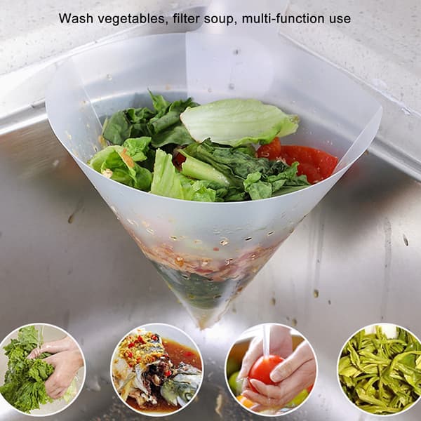 Sink Strainer Filter, Transparent White, Suction Cup Drain Filter, Anti-Clogging Gadget