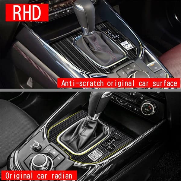 Bilgiret panel i rustfritt stål, sentral girskifterkontrollpanel, interiørmodifikasjon for CX9 -9 2022+ RHD