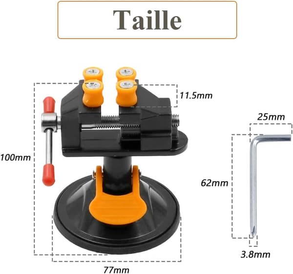 Universal Suction Cup Bench Vise, Table Clamp 360 Degree Rotation
