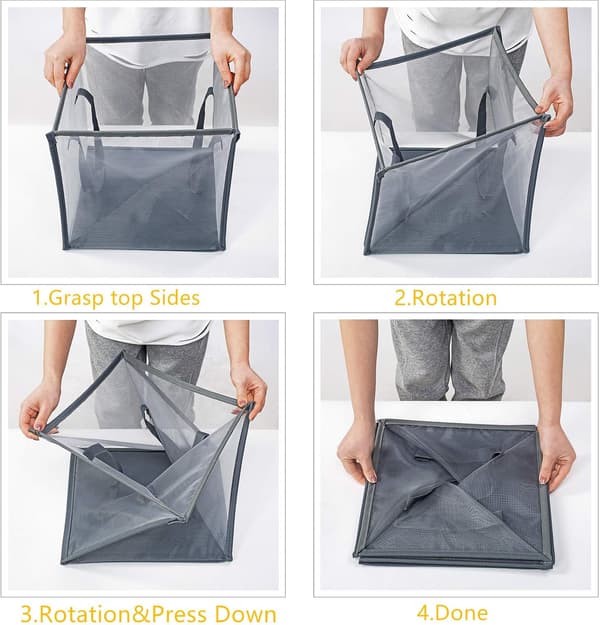 Laundry Hamper with Handles, Portable and Foldable Laundry Basket
