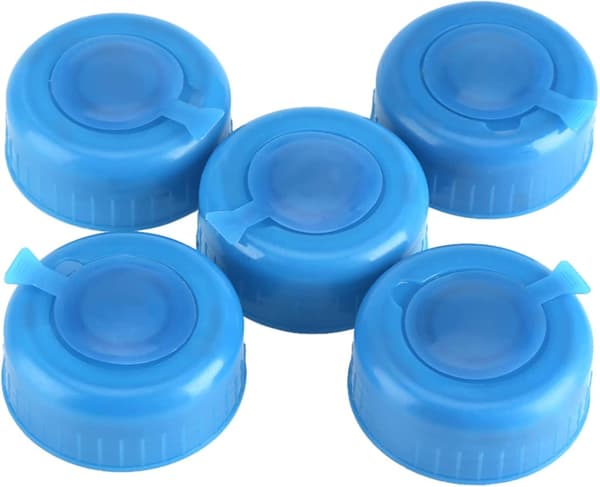 5-pack Vattenflaskpropp Lock Dispenser Fontän Tillbehör Ersättning Anti-stänk Lock 3-5 Gallon, Blå