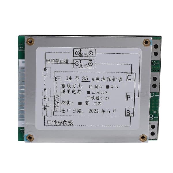 Bms 14s 52v 35a Li-ion Lithium Battery Charger Protection Board Battery Bms Board With NCE Function
