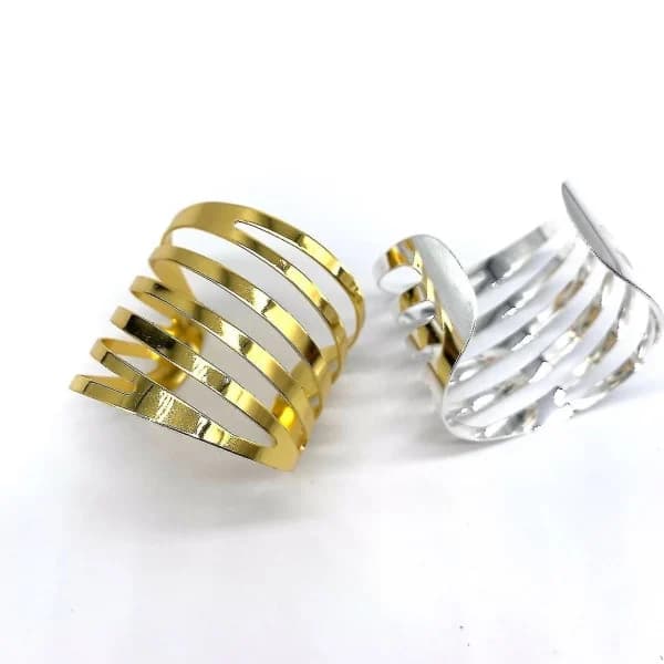 12 stk Sølv Metall Servietringer Spiralspenner Legering Serviettholdere Ring -z