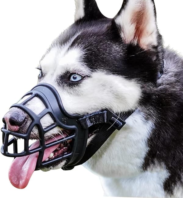 Dog Muzzle, Basket Muzzle Anti-biting Chewing, Sturdy Lightweight Cage Mouth Guard for Small Medium Large Dogs, Allows Panting
