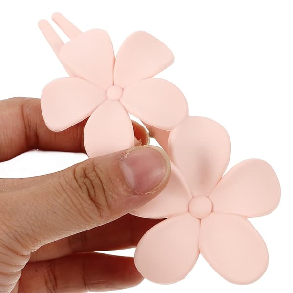 10 stk. blomsterhårklemme Næbklips af plastik, lyserød stor sideklips til styling til fint hår kvinder -
