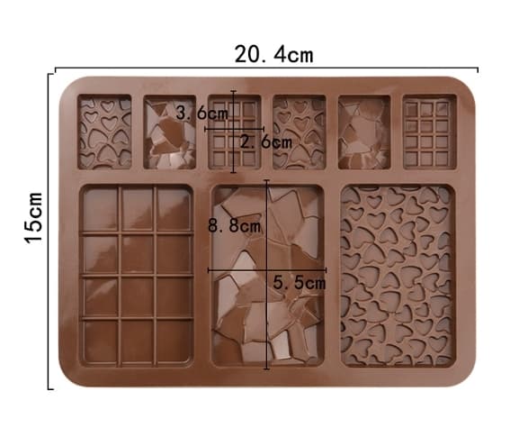 Silikone Chokoladeform DIY Bagning 20,4 x 15 cm 4-Delt Sæt til Slik Kagedekoration