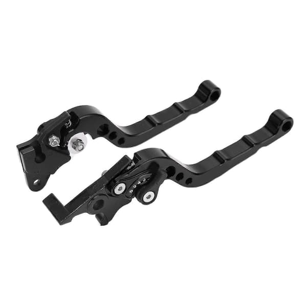 2 ST Sorte Justerbare Bremse- og Koblingsgreb i Aluminiumslegering til Motorcykel