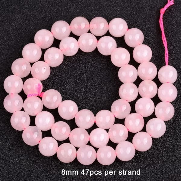 6mm Rose Quartz Round Gemstone Semi-Precious Loose Beads for Jewelry Making 38cm
