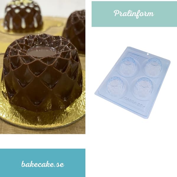 Pralinform Sjokoladeform - BWB 10111 - Spesiell 3-delt form Transparent transparent