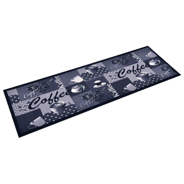 vidaXL Kjøkkenmatte maskinvaskbar kaffe blå 45x150 cm Blå blue