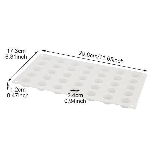 Små Runde 35 stk Silikonform | Mousseform Pralinform Vit white