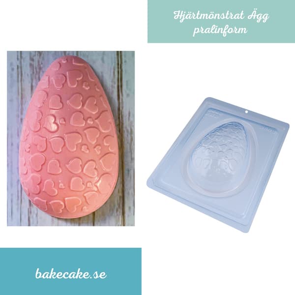Pralineform Æg Hjerter 350g - Chokoladeform - BWB 9440 - Special 3-delt form