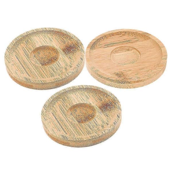 Roterande träunderlägg för whiskyglas, 3-delars set