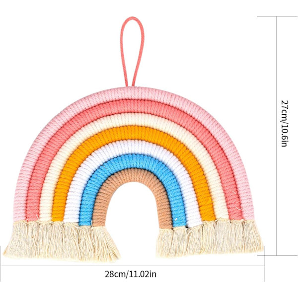 Rainbow Macrame, Woven Tapestry Decoration, Bohemian Handmade Mac