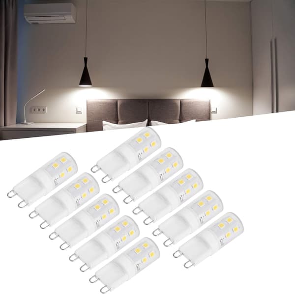 10 stk G9 2W 16LED Mini LED-pærer, keramisk base, øyebeskyttelse, dimbar design, energibesparende tilsvarende 30 Watt halogen