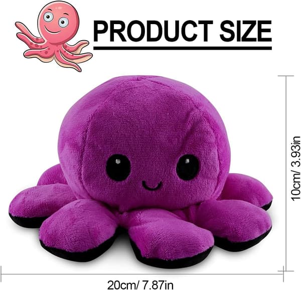 Reversible Octopus Plush Toy, Octopus Plush Toy, Double-Sided Oct