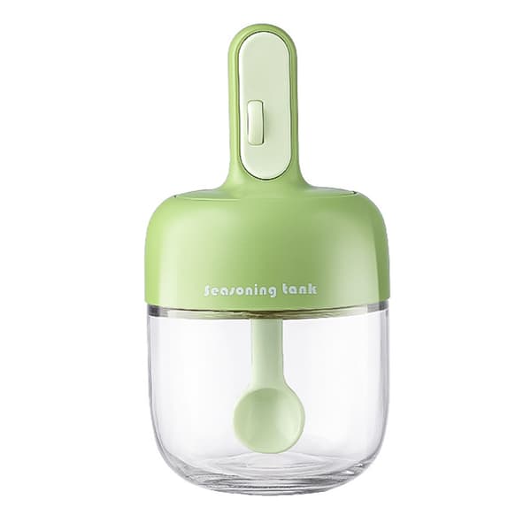 Spice Jar with Spoon Multifunctional Portable Spice Bottle for Kitchen Green Green