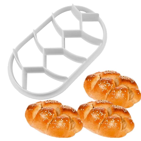 2 stk deigpresseformer sett baking brød boller form plast bakverkutstikker