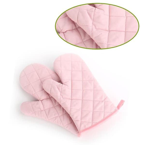 Oven Mitts Heat Resistant Mini Mitts For Kitchen Cooking Baking Grilling BBQ - Red Pink