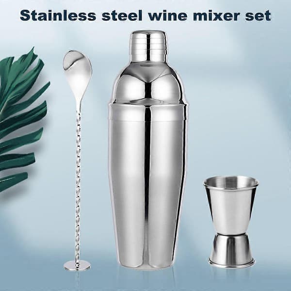 Cocktail Shaker Sæt 71 cl Rustfrit Stål Martini Drink Mixer med Målejigger Blandeske Bartilbehør til Begyndere og Bartendere