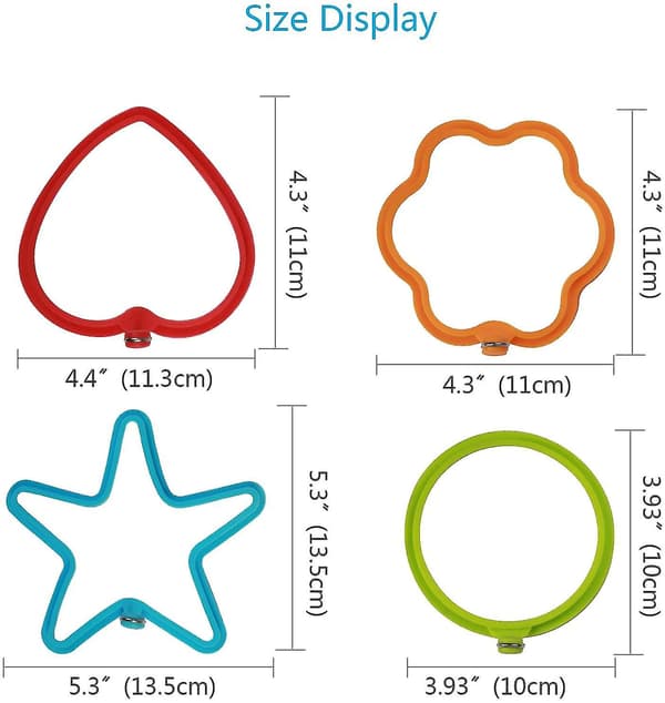 Stekt eggform for stekepanne Eggringer Silikon Pannekakeform Rund Omelettform for matlaging av egg (hjerte)