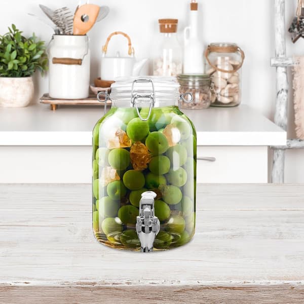 Stor glasburk med lock 3000 ml kapacitet Förtjockad förseglad design
