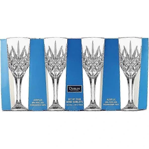 Okrossbara Återanvändbara Akrylglas - Dublin Serien, 4-pack