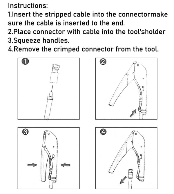 Compression Pliers Set, Crimping Tool RG59 / RG6 Stripping Tool for