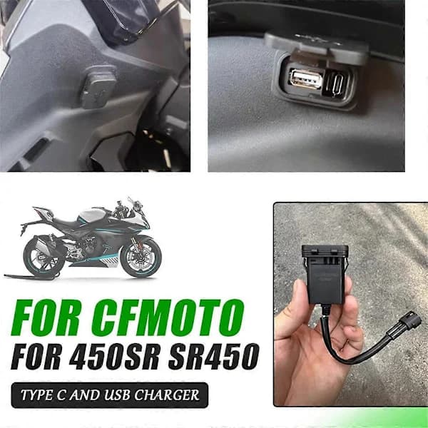 Motorcycle USB Power Charging Interface Socket Pulse Charging Port for CFMOTO 450SR SR450 800NK 800