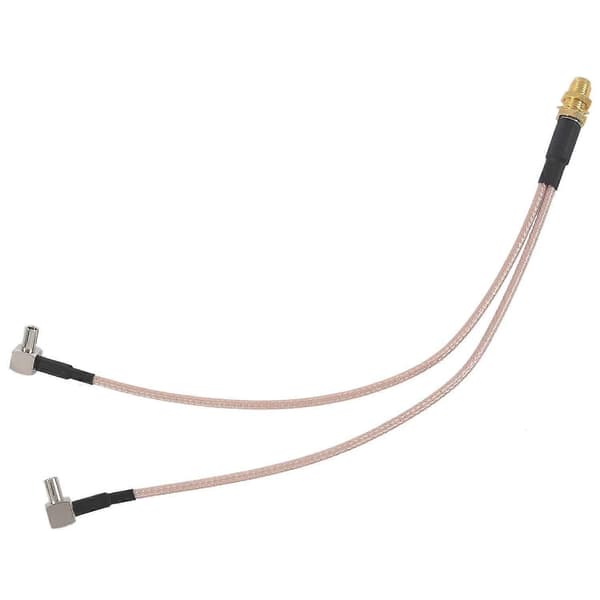 8 tommer SMA hun til Y-type 2 X TS9 han stik splitter kombinationskabel, guld & sølv